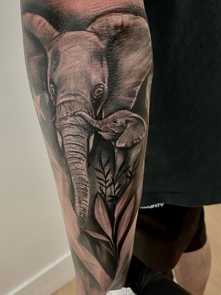 Elephant Elbow Tattoo