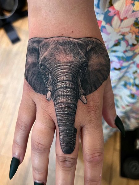 Elephant Hand Tattoo