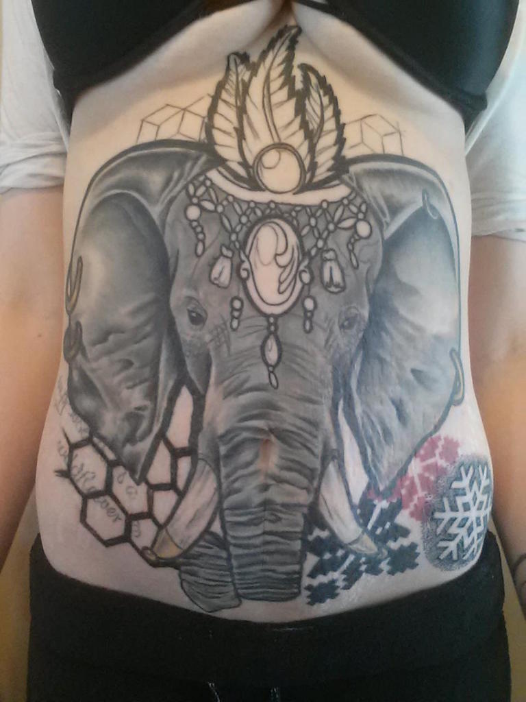 Elephant Stomach Tattoo
