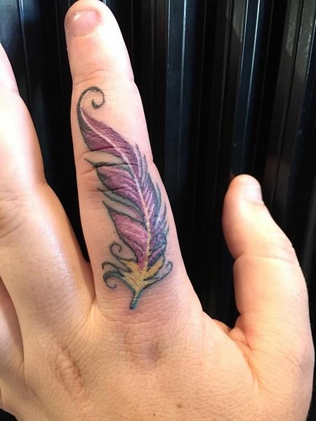 Feather Finger Tattoo