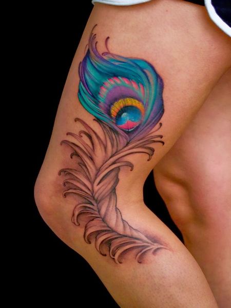 Feather Leg Tattoo