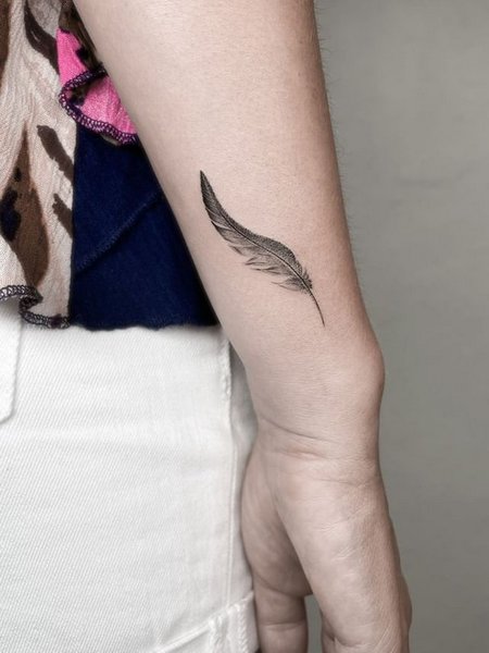 Feather Tattoo Wrist