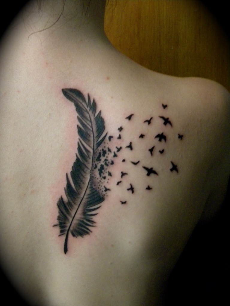 Feather Tattoo on Back