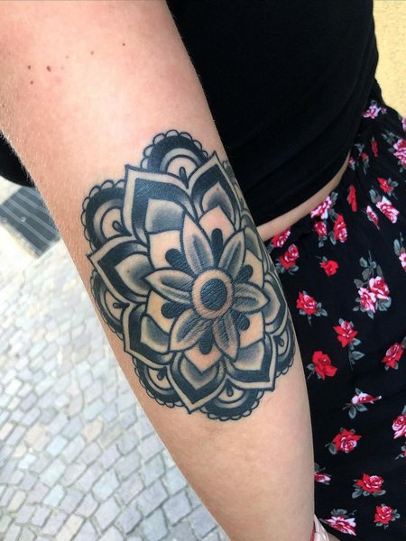 Female Elbow Tattoos