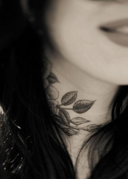 Feminine Neck Tattoo