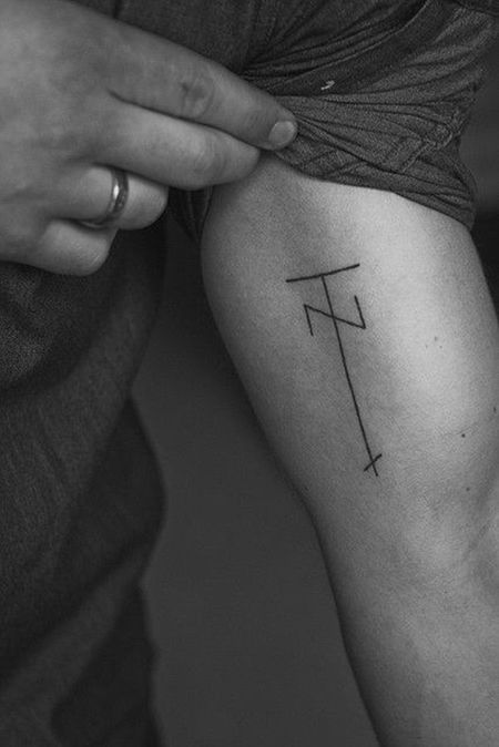 Fine Line Bicep Tattoos