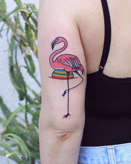 Flamingo Upper Arm Tattoos