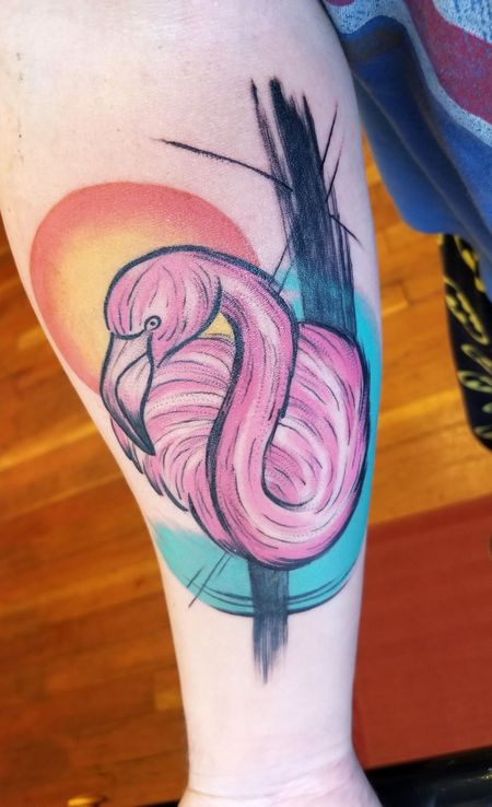 Flamingo Watercolor Tattoos