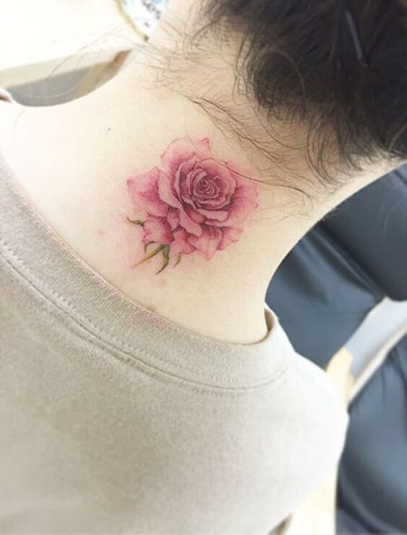 Flower Neck Tattoo