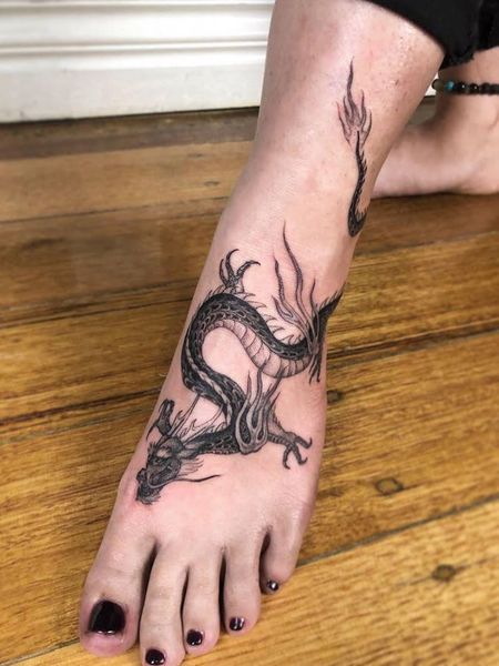 Foot Dragon Tattoo