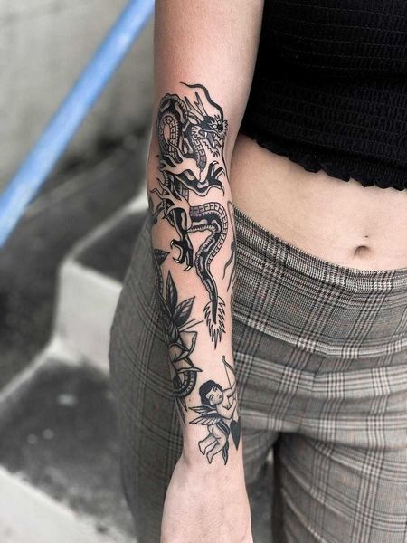 Forearm Dragon Tattoo