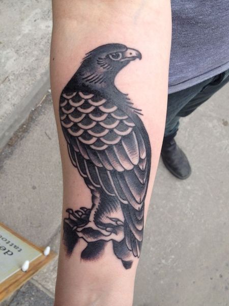 Forearm Hawk Tattoos