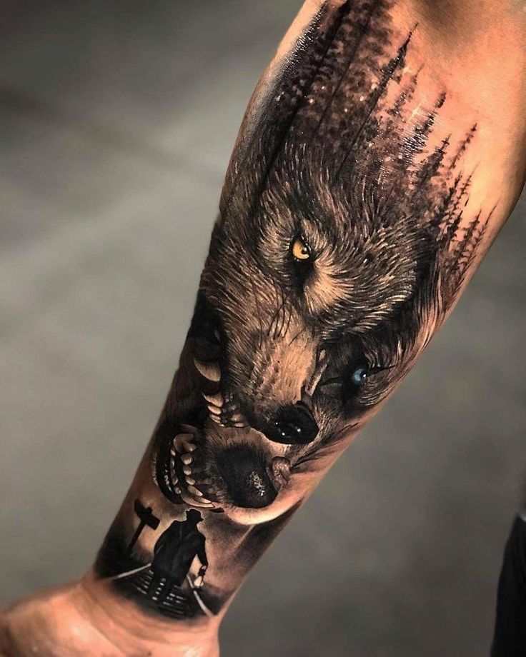 Forearm Wolf Tattoo