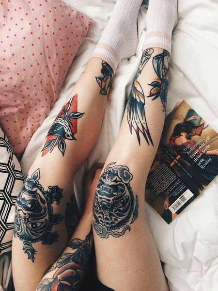 Front Leg Tattoo
