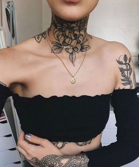 Front Neck Tattoo