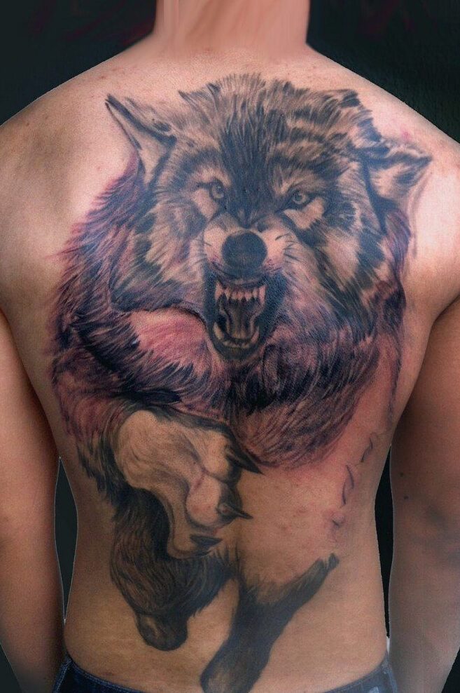 Full Back Wolf Tattoo