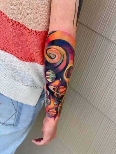 Galaxy Elbow Tattoo