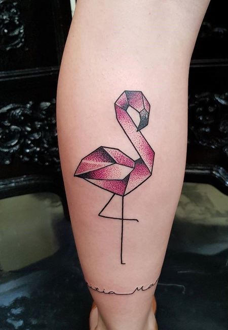 Geometric Flamingo Tattoos