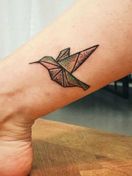 Geometric Hummingbird Tattoos