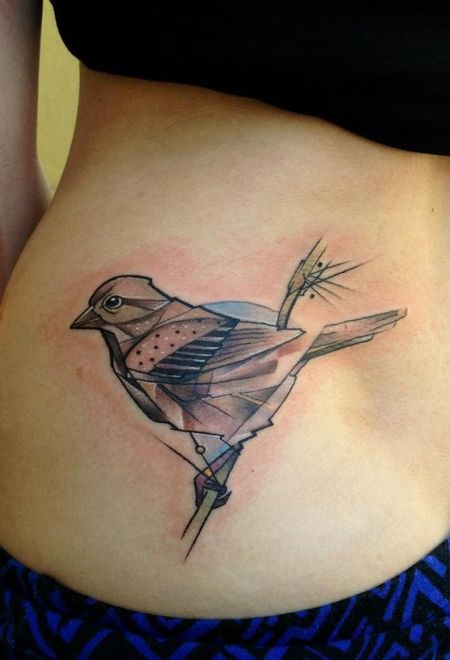 Geometric Sparrow Tattoos
