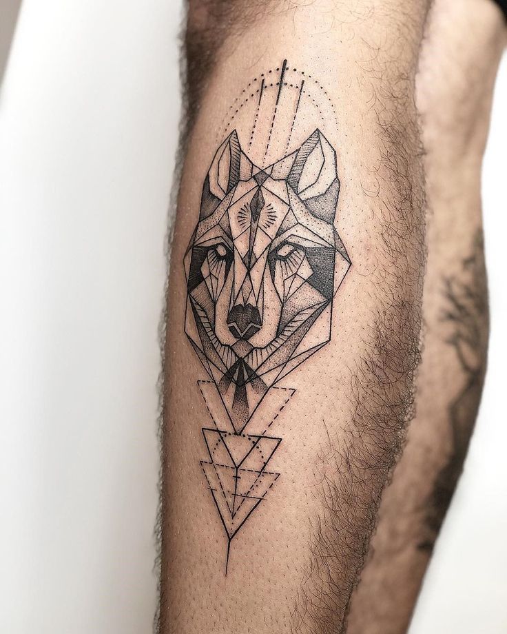 Geometric Wolf Tattoos