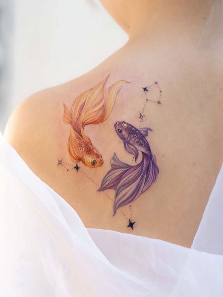 Girly Pisces Tattoo