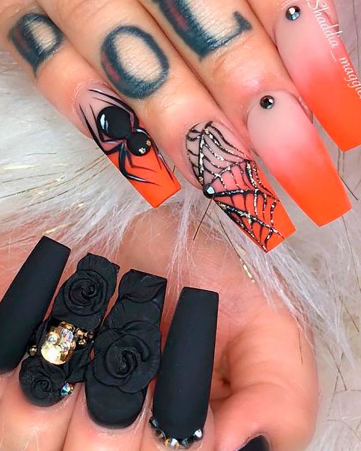 Halloween Ombre Nails