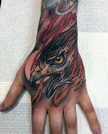 Hand Hawk Tattoos