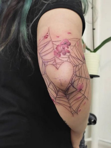 Heart Elbow Tattoo