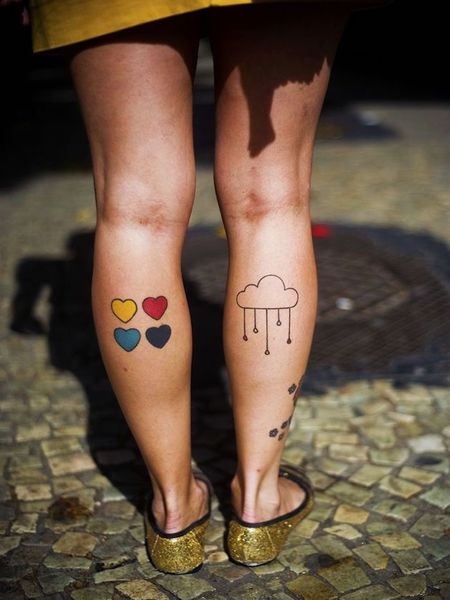 Heart Leg Tattoo