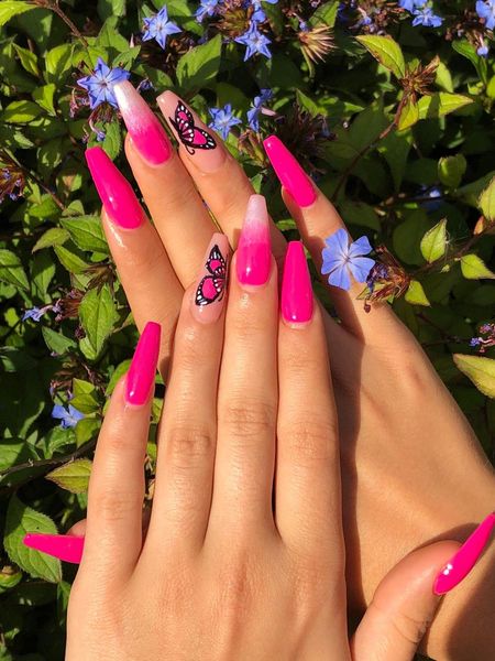 Hot Pink Nails