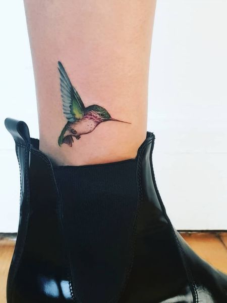 Hummingbird Ankle Tattoos