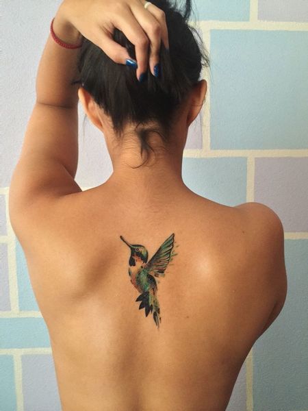 Hummingbird Back Tattoos