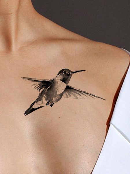 Hummingbird Collarbone Tattoos