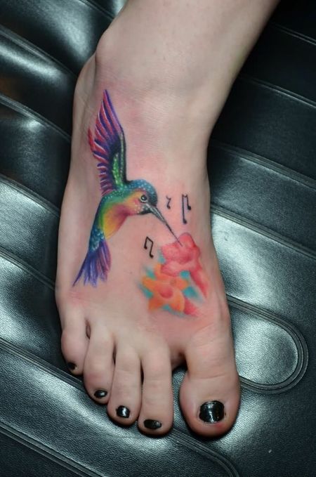 Hummingbird Foot Tattoos