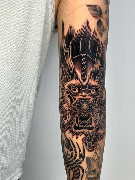 Japanese Elbow Tattoo