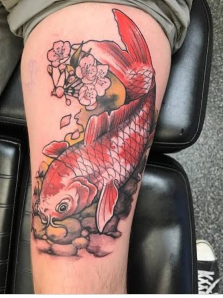 Koi Fish Leg Tattoo
