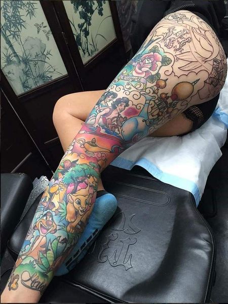 Leg Sleeve Tattoo