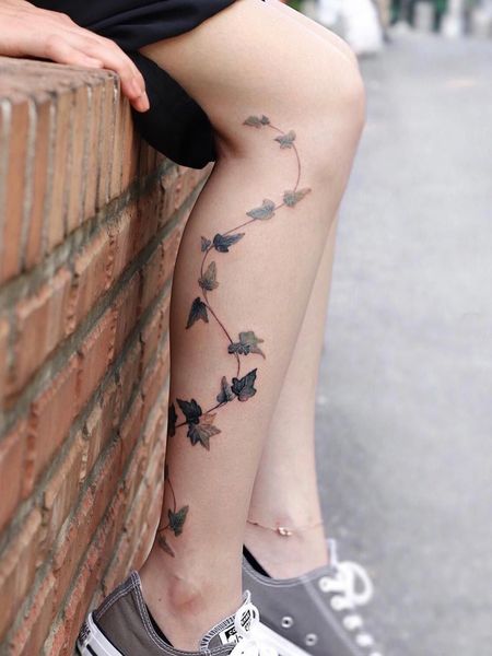 Leg Vine Tattoo