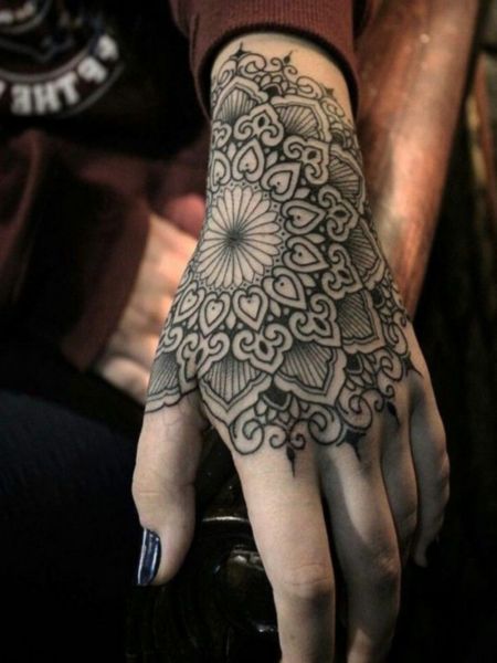 Mandala Hand Tattoos For Women
