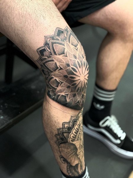 Mandala Knee Tattoo