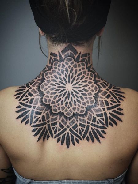 Mandala Neck Tattoo