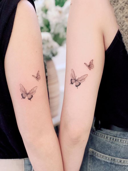 Matching Butterfly Tattoos