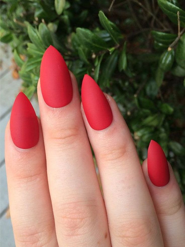 Matte Red Nails