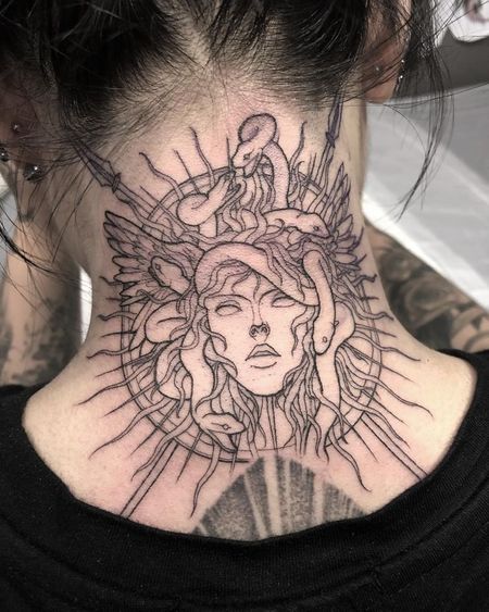 Medusa Neck Tattoo