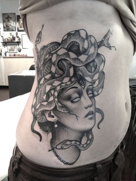 Medusa Rib Tattoo