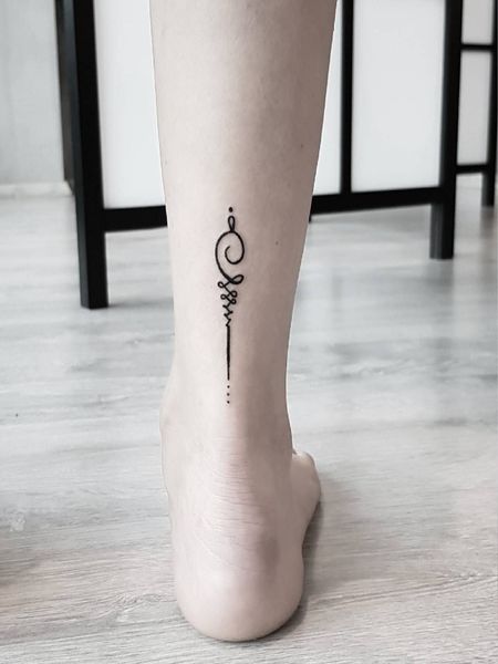 Minimalist Leg Tattoo