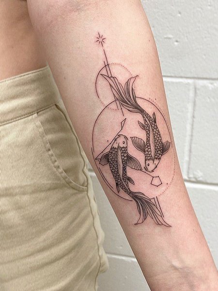 Minimalist Pisces Tattoo