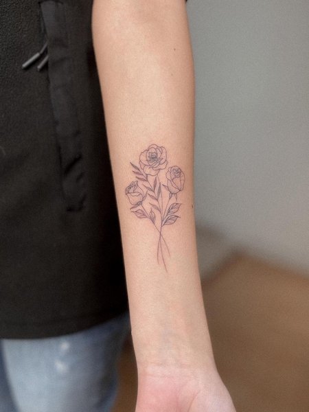 Minimalist Rose Tattoo