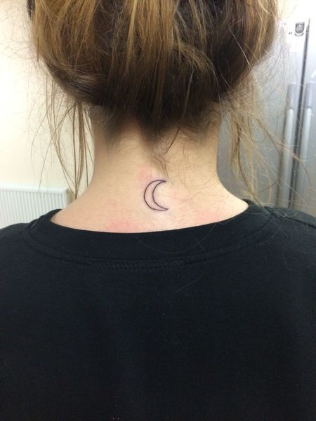 Moon Neck Tattoo